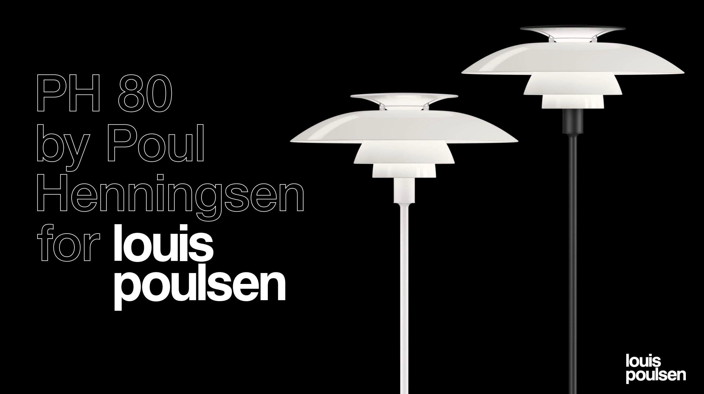 Danish Poul Henningsen 'PH 80' Floor Lamp for Louis Poulsen in Black and White For Sale