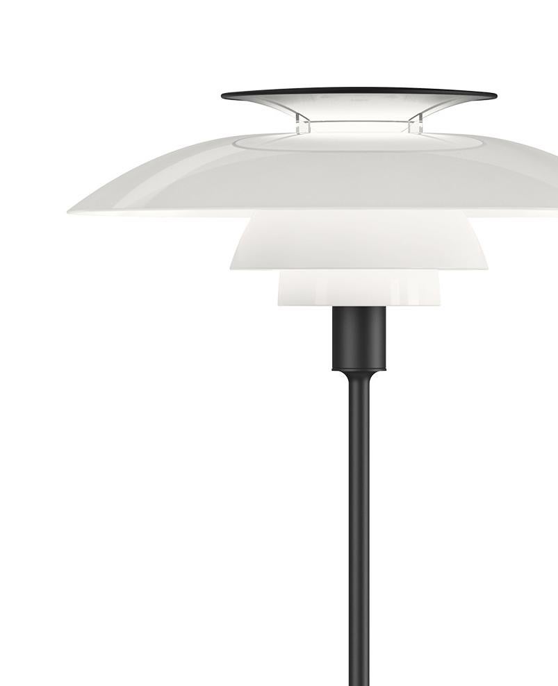 Poul Henningsen 'PH 80' Floor Lamp for Louis Poulsen in Black and White In New Condition For Sale In Glendale, CA