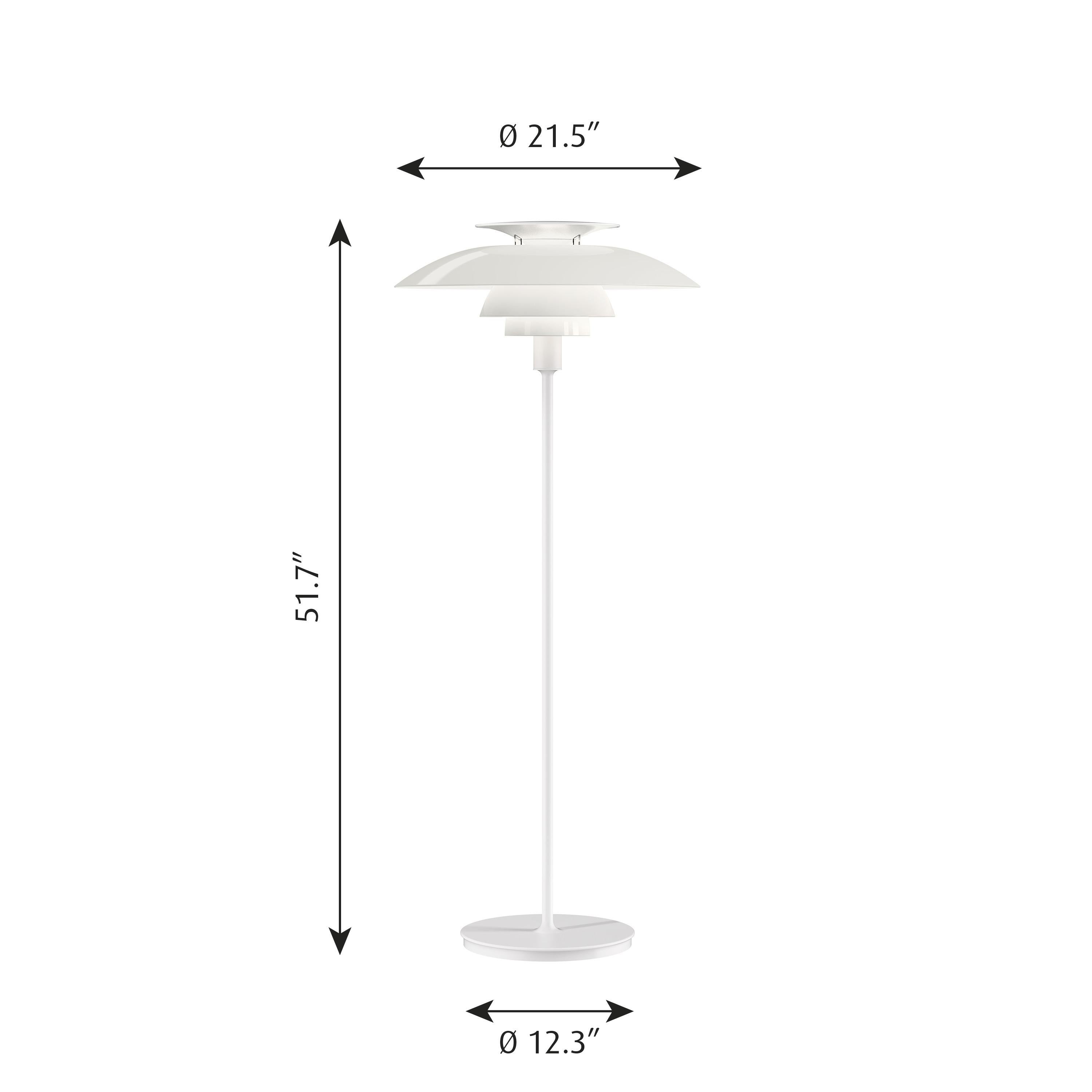 Powder-Coated Poul Henningsen 'PH 80' Floor Lamp for Louis Poulsen in White For Sale