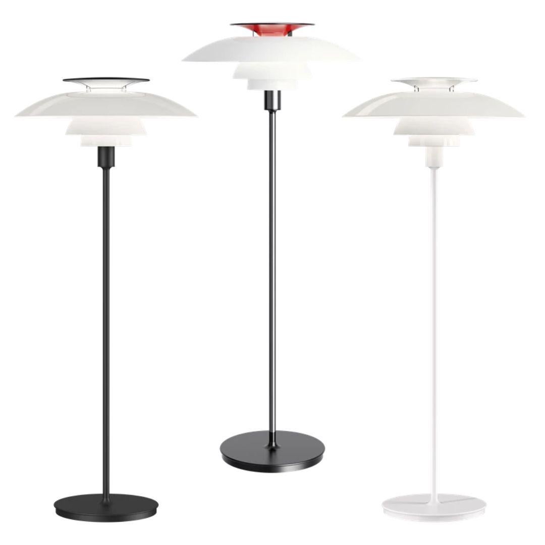 Poul Henningsen 'PH 80' Floor Lamp for Louis Poulsen in White In New Condition For Sale In Glendale, CA