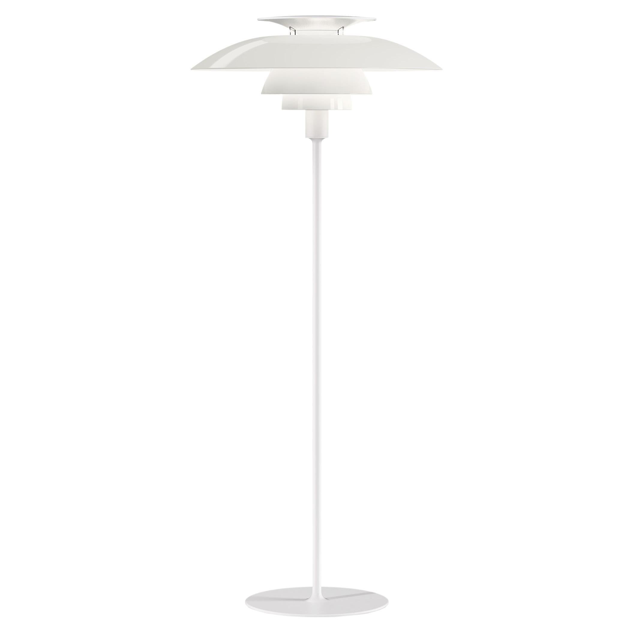 Poul Henningsen 'PH 80' Floor Lamp for Louis Poulsen in White For Sale