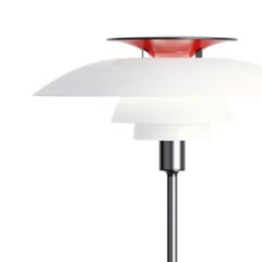 Poul Henningsen 'PH 80' Floor Lamp in Red and Chrome for Louis Poulsen