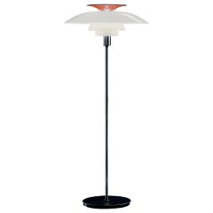 Lampadaire 'PH 80' de Poul Henningsen en rouge et chrome pour Louis Poulsen
