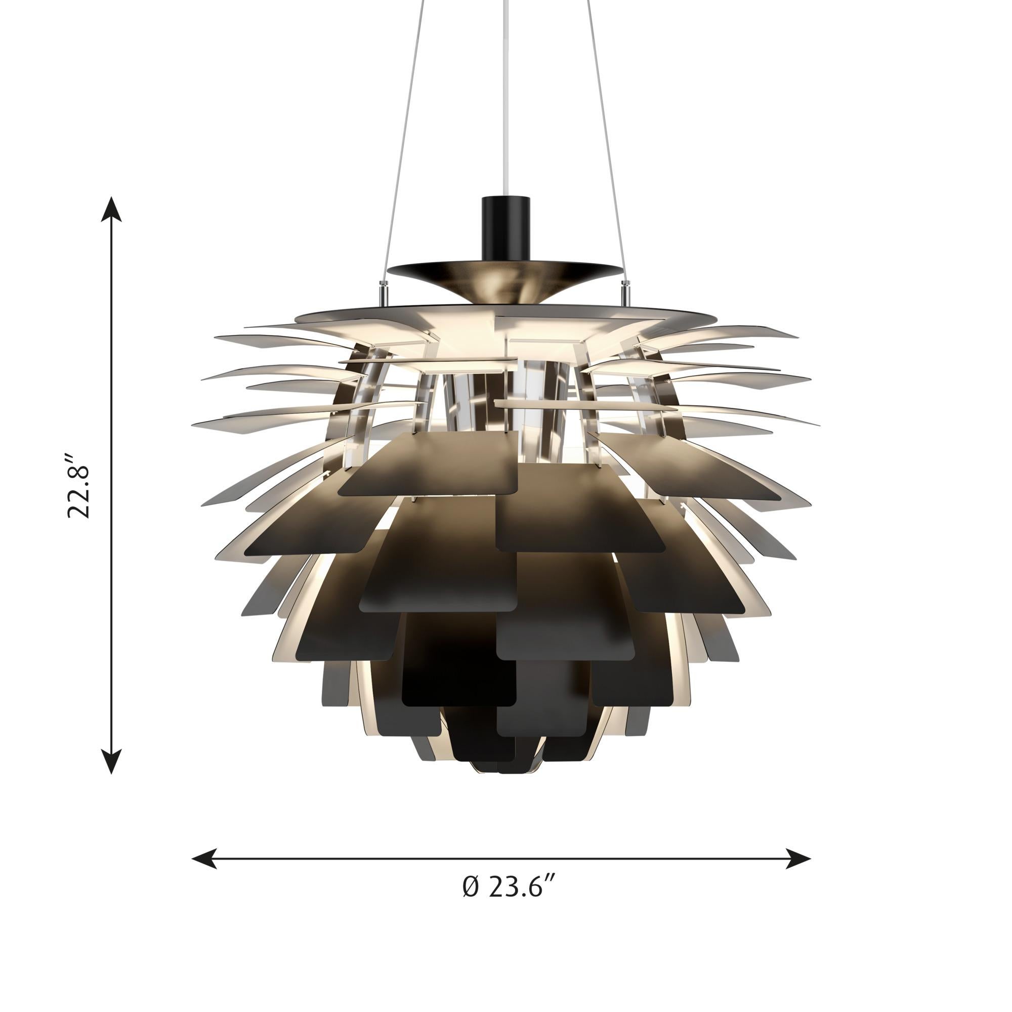 Poul Henningsen 'PH Artichoke' Chandelier for Louis Poulsen in Black For Sale 8