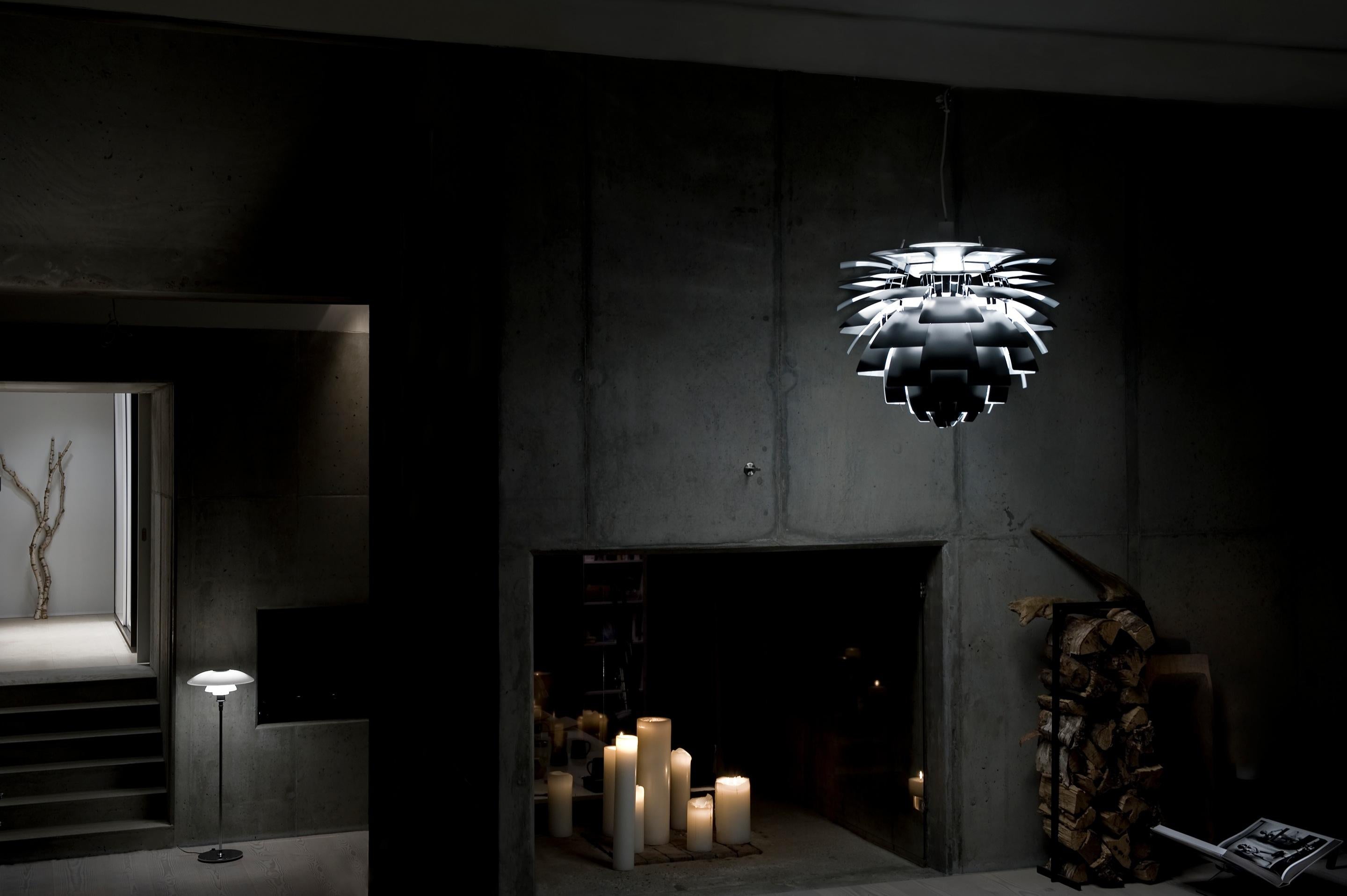 Aluminum Poul Henningsen 'PH Artichoke' Chandelier for Louis Poulsen in Black For Sale