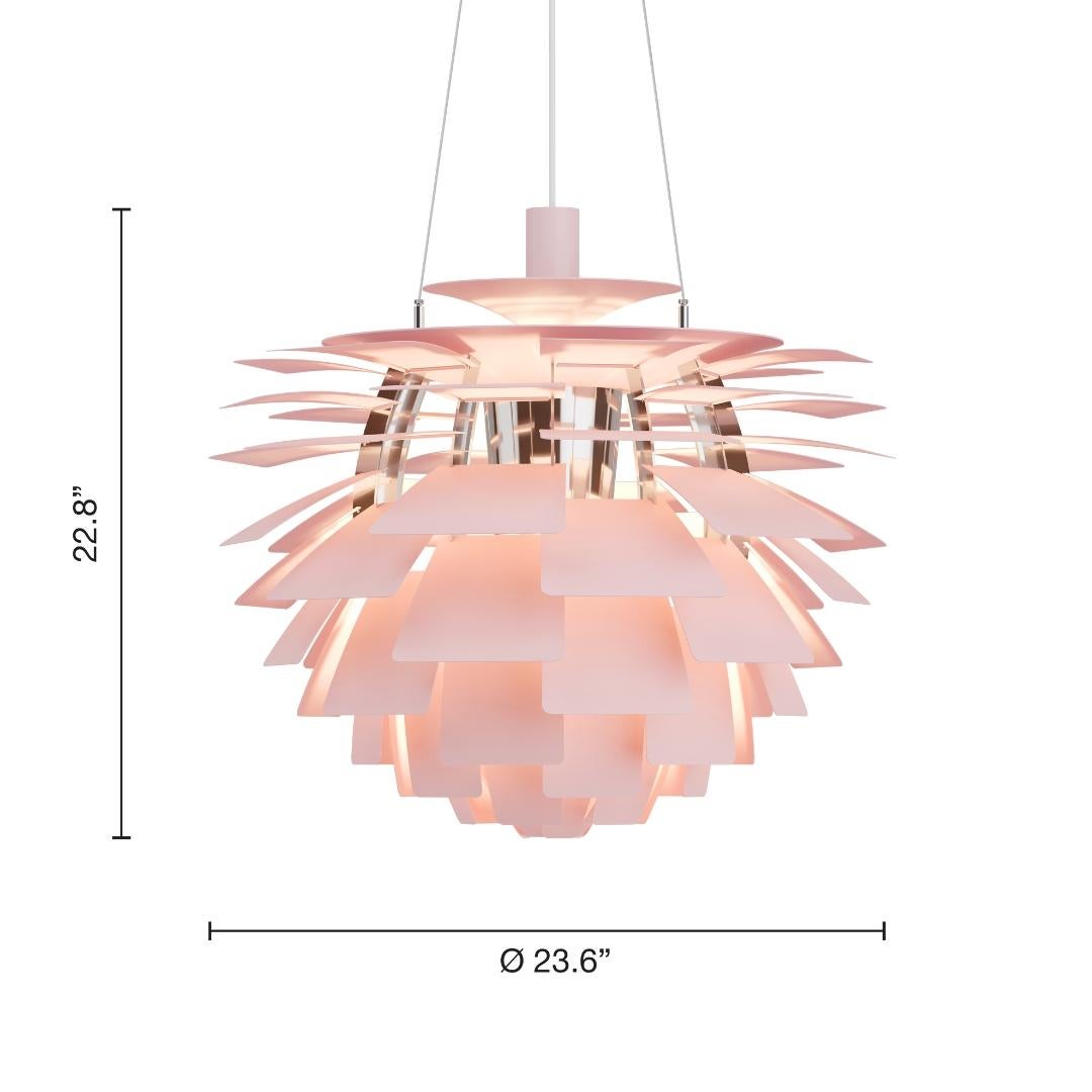 Poul Henningsen 'PH Artichoke' Pale Rose Chandelier for Louis Poulsen For Sale 3