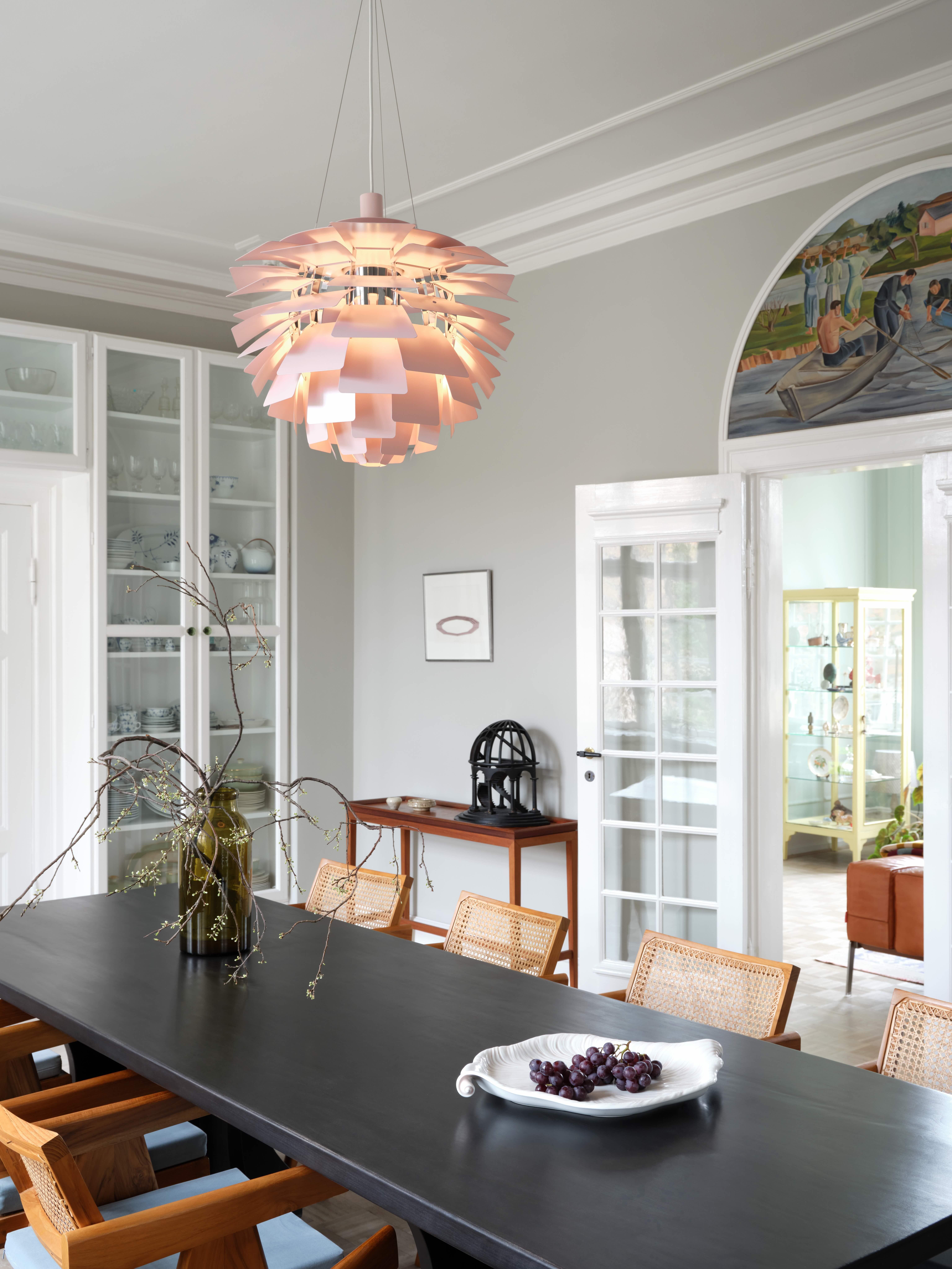 Danish Poul Henningsen 'PH Artichoke' Pale Rose Chandelier for Louis Poulsen For Sale