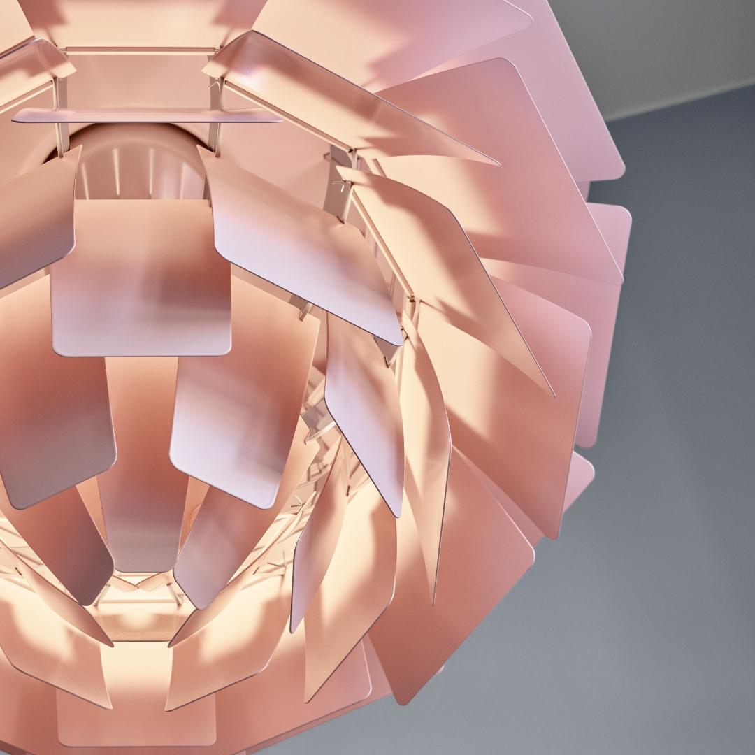Aluminum Poul Henningsen 'PH Artichoke' Pale Rose Chandelier for Louis Poulsen For Sale