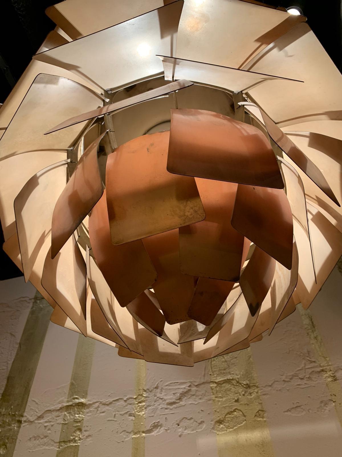 Cuivre Lampe à suspension Artichoke de Poul Henningsen PH, pour Louis Poulsen, 1958