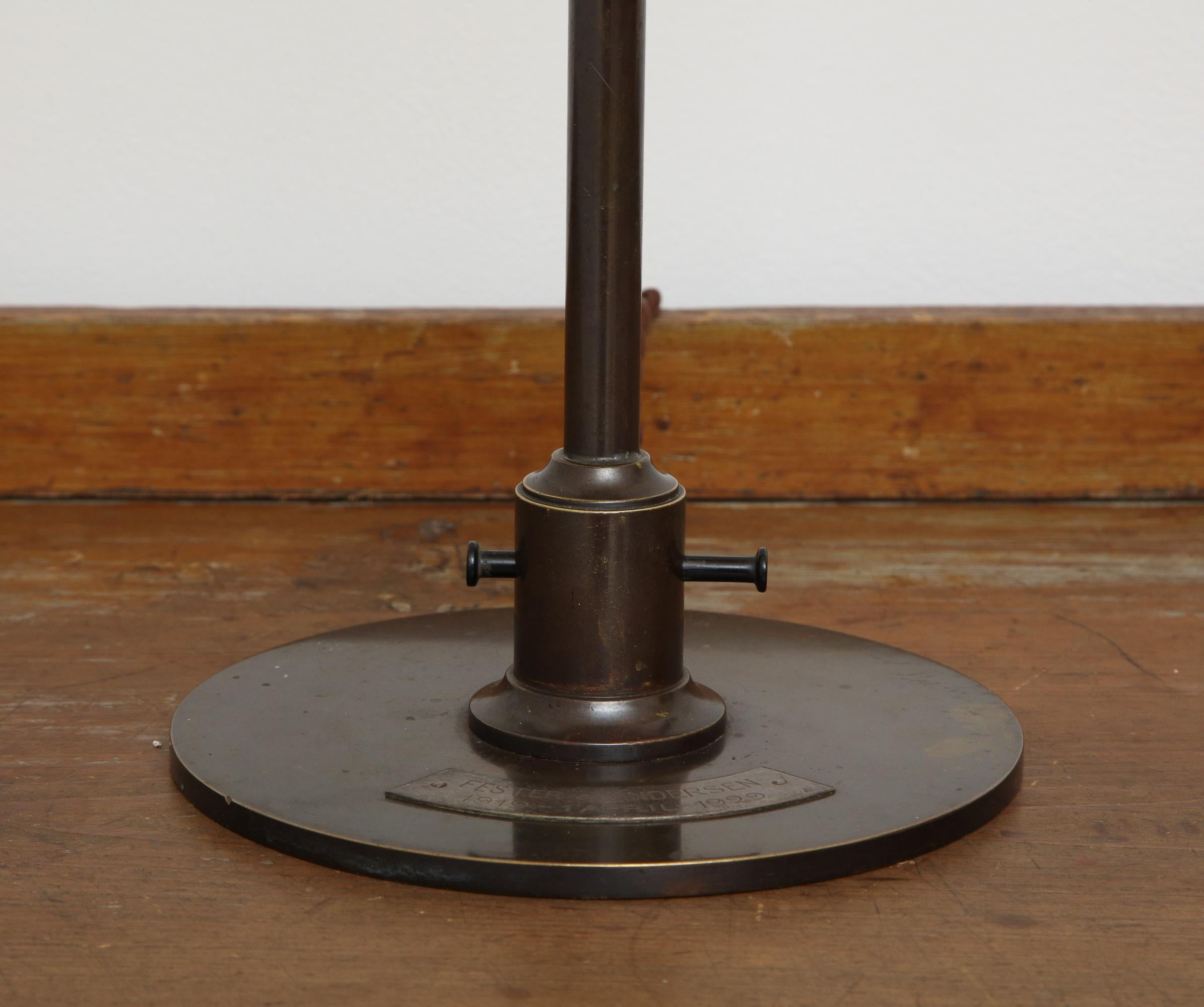 Bronze Poul Henningsen 'PH', Early Table Light, 4/3 Amber Shades, Pat. Appl, 1929