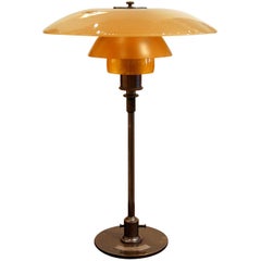 Poul Henningsen 'PH', Early Table Light, 4/3 Amber Shades, Pat. Appl, 1929