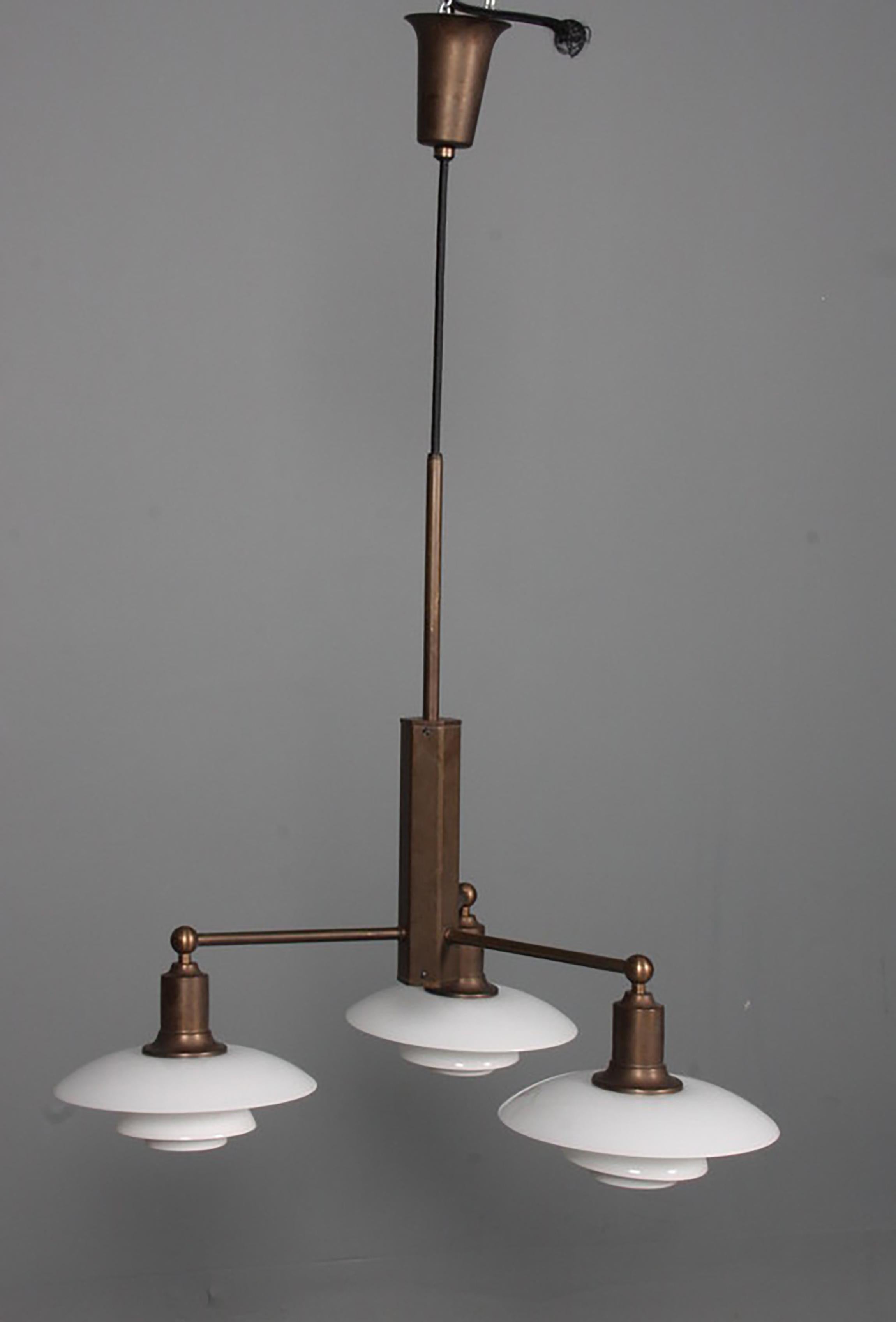 Poul Henningsen PH Limited Edition Three-Arm Chandelier For Sale 2