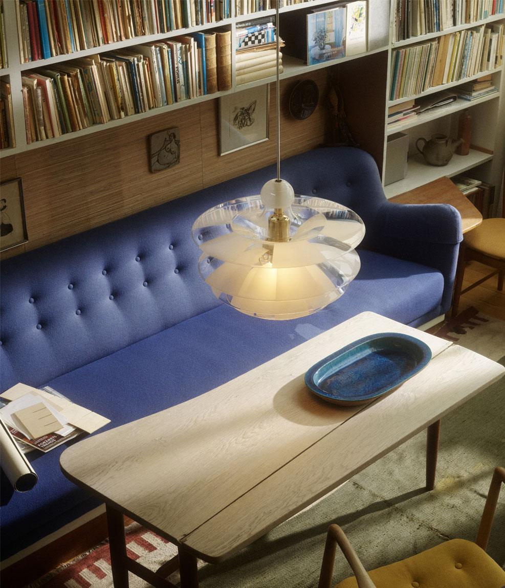 Danish Poul Henningsen PH Septima Glass Pendant For Sale