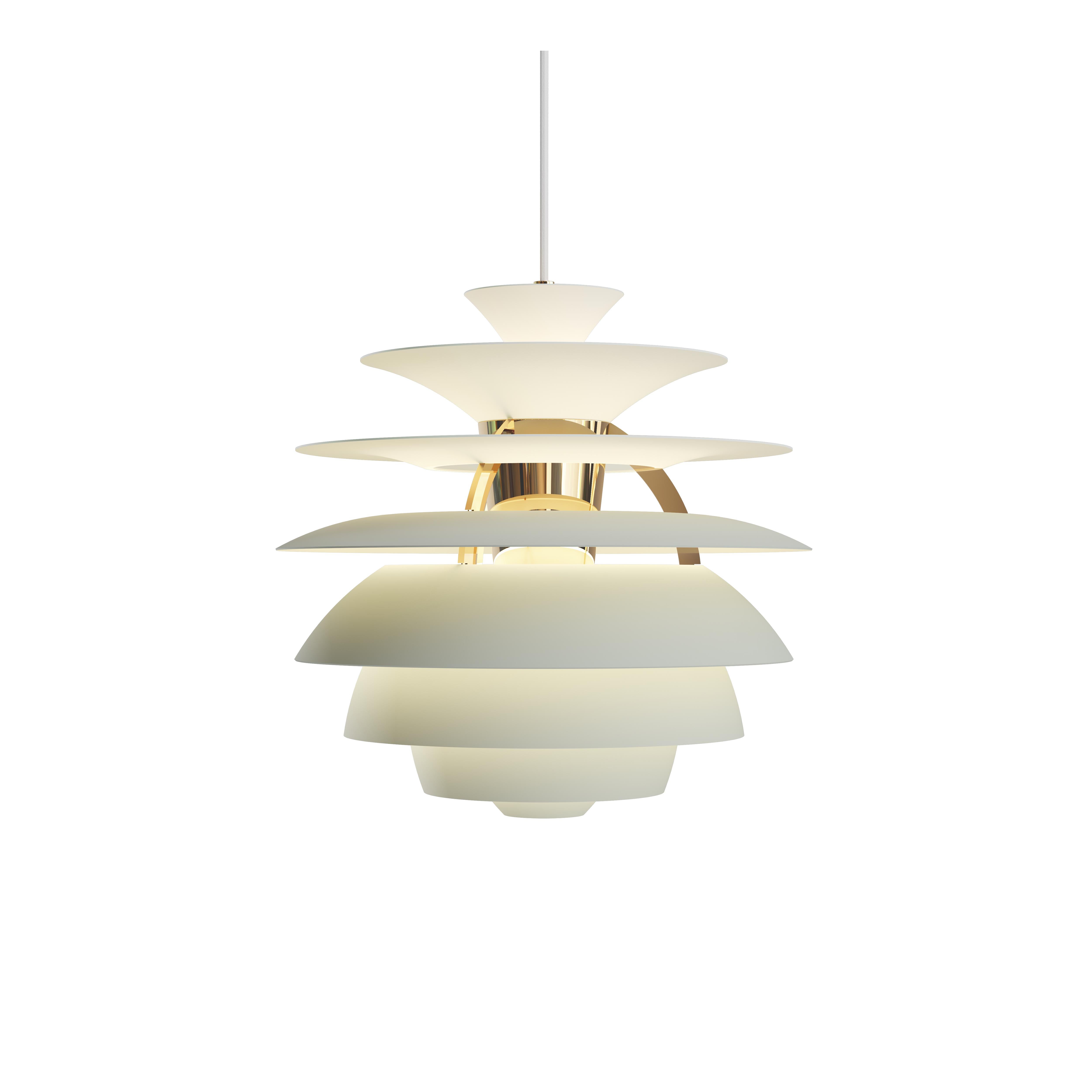 Danish Poul Henningsen 'PH Snowball' Pendant in Dusty Green & Brass for Louis Poulsen For Sale