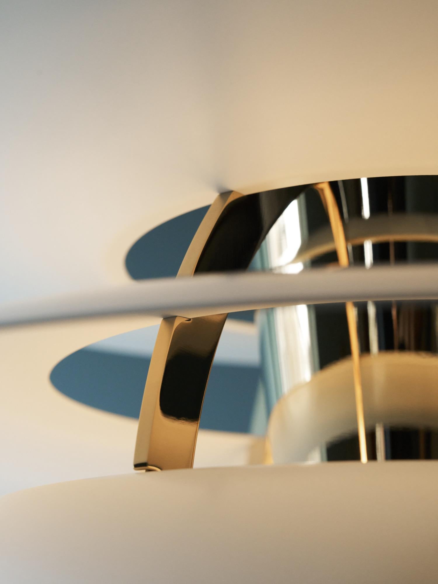 Poul Henningsen 'PH Snowball' Pendant in Soft White & Brass for Louis Poulsen For Sale 3