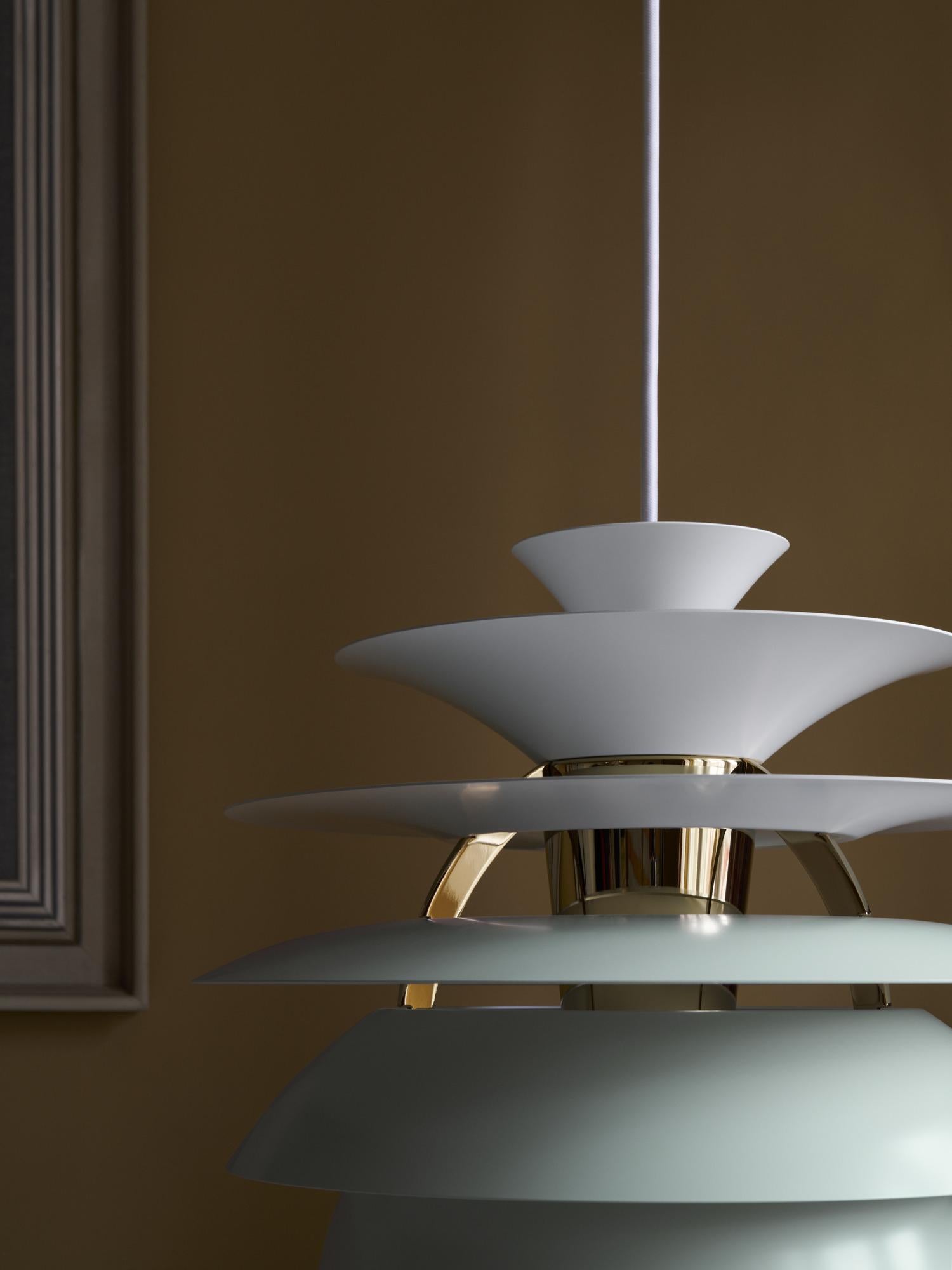 Poul Henningsen 'PH Snowball' Pendant in Soft White & Brass for Louis Poulsen For Sale 1