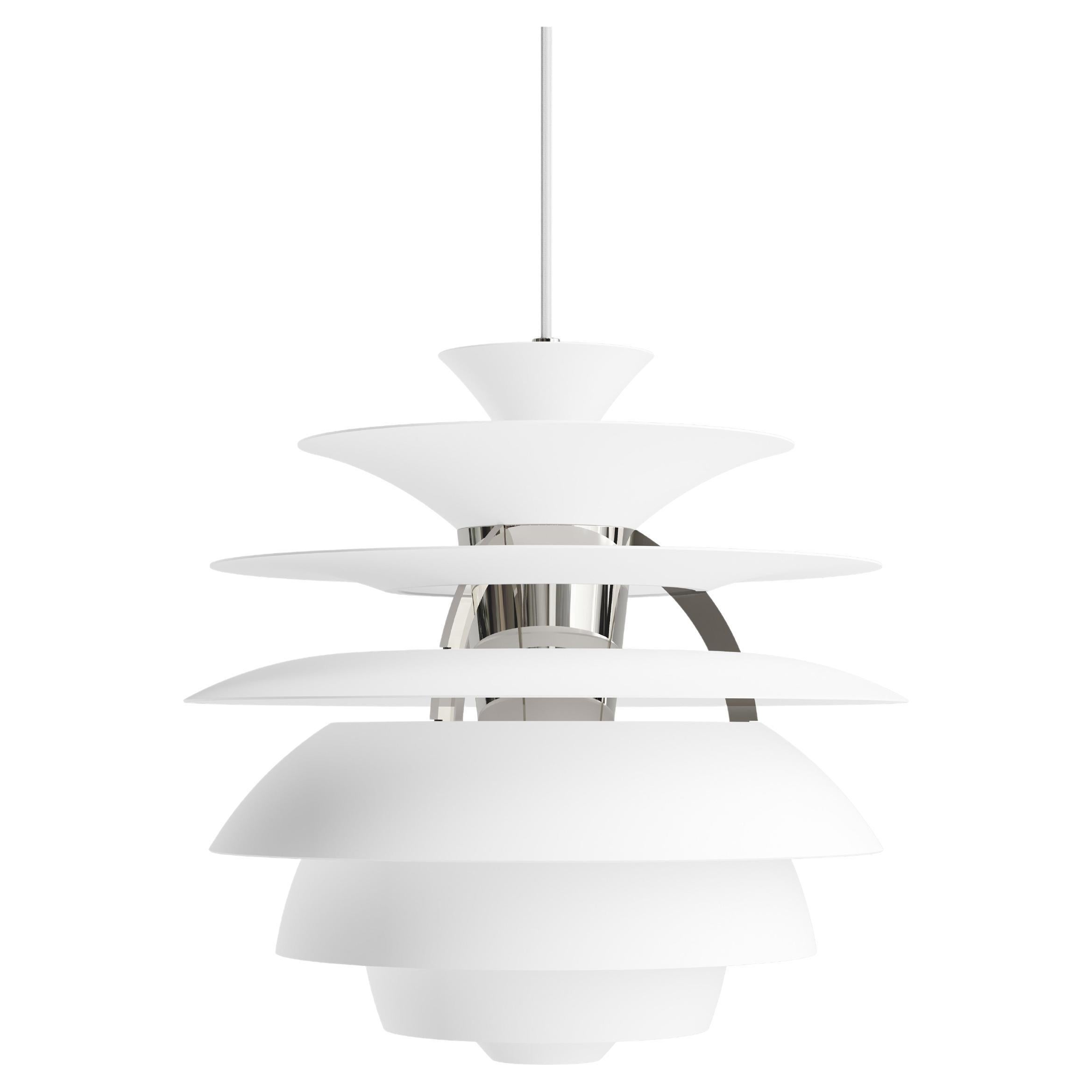 Poul Henningsen 'PH Snowball' Pendant in Soft White & Chrome for Louis Poulsen
