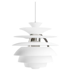 Poul Henningsen 'PH Snowball' Pendant in Soft White & Chrome for Louis Poulsen