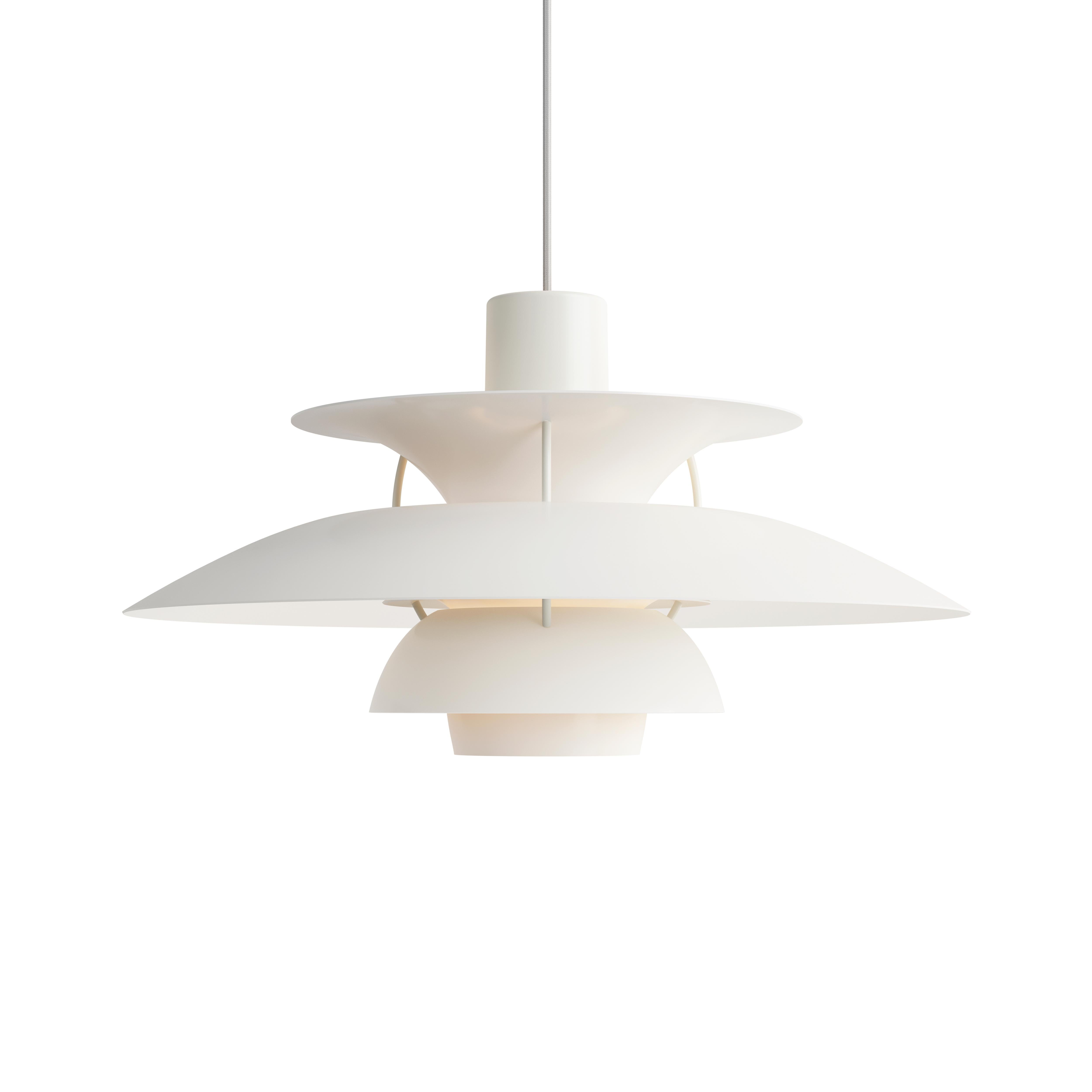 Scandinavian Modern Poul Henningsen PH5 Mini Pendant for Louis Poulsen in All Black For Sale