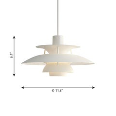 Poul Henningsen PH5 Mini Pendant for Louis Poulsen in All White