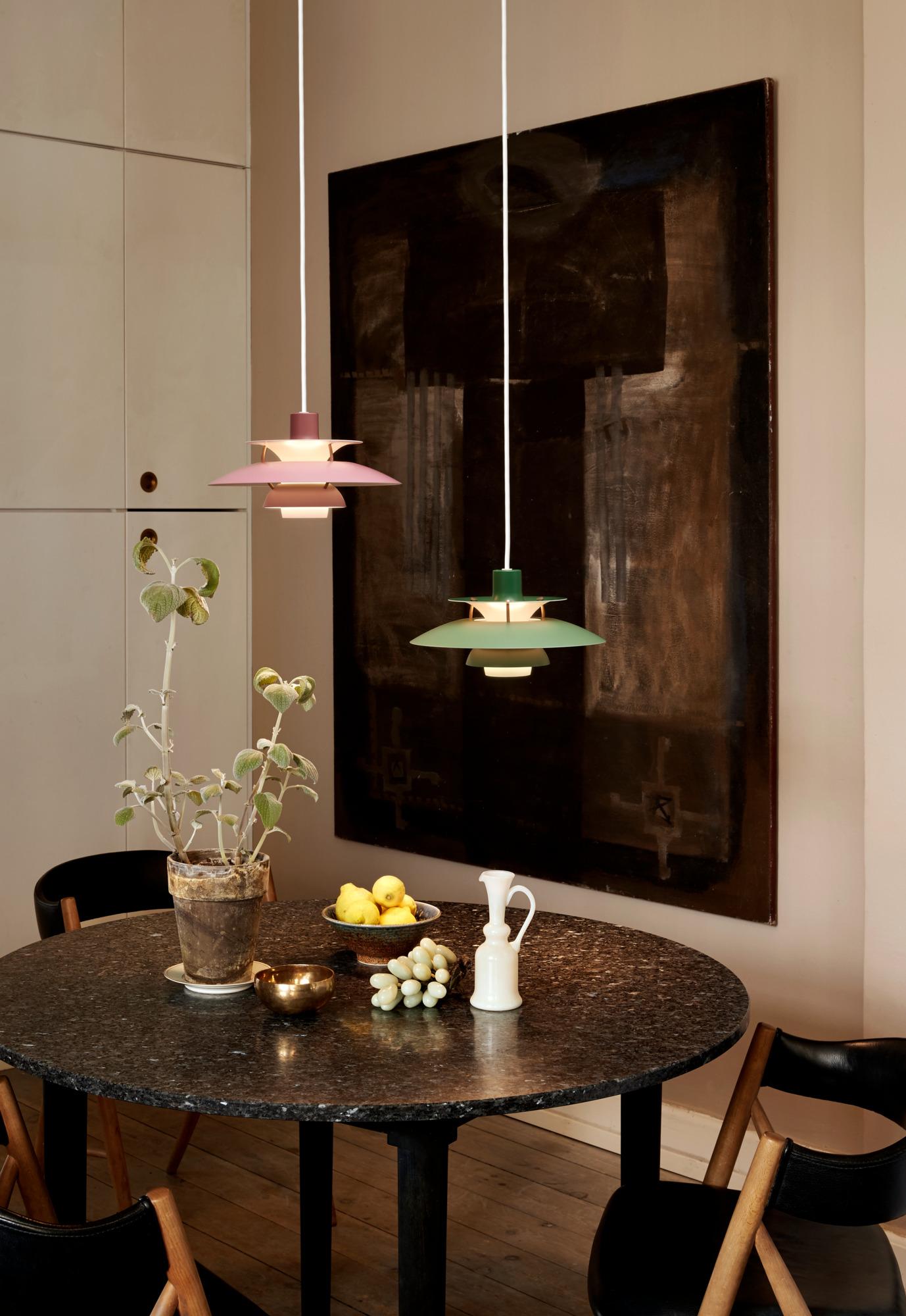 Aluminum Poul Henningsen PH5 Mini Pendant for Louis Poulsen in Gray For Sale