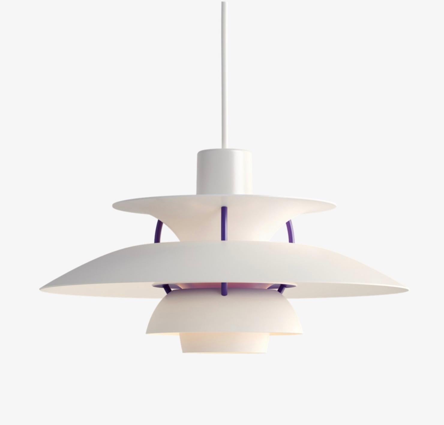 Poul Henningsen PH5 mini pendant for Louis Poulsen. Designed 1958, Mini in 2017. New, current production.

Poul Henningsen developed the PH 5 in 1958 in response to constant changes made to the shape and Size of incandescent bulbs by bulb