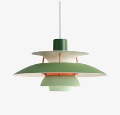 Poul Henningsen PH5 Mini Pendant in Hues of Green for Louis Poulsen