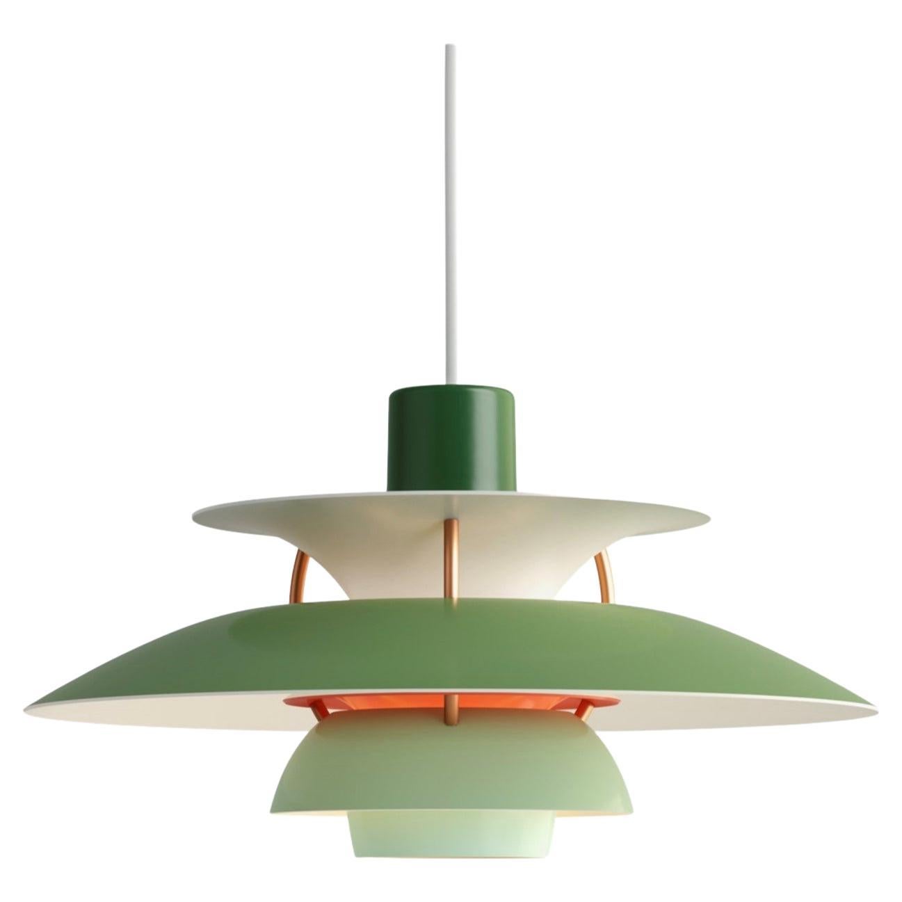 Poul Henningsen PH5 Mini Pendant in Hues of Green for Louis Poulsen