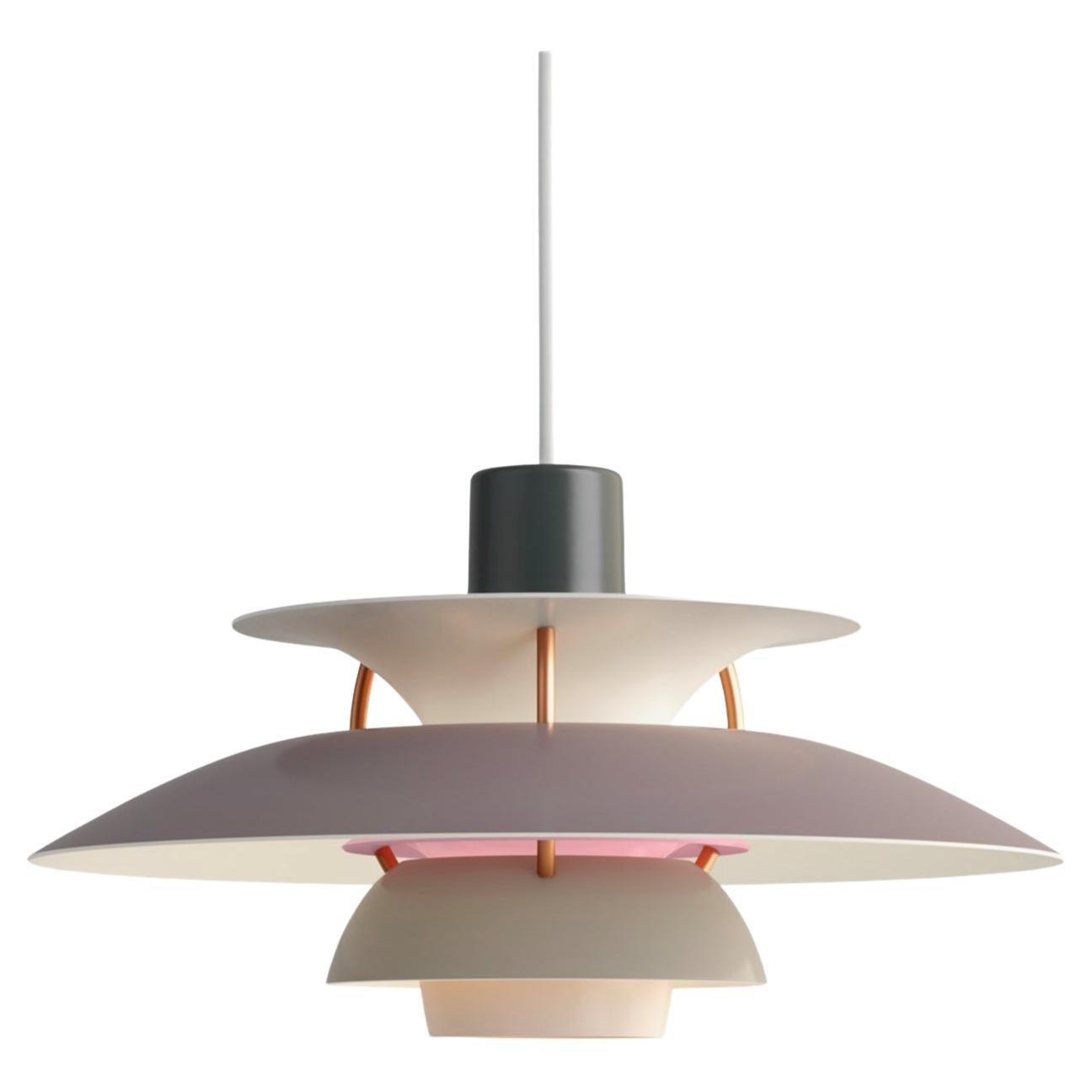 Poul Henningsen PH5 Mini Pendant in Hues of Grey for Louis Poulsen