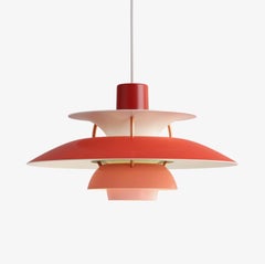 Poul Henningsen PH5 Mini Pendant in Hues of Red for Louis Poulsen