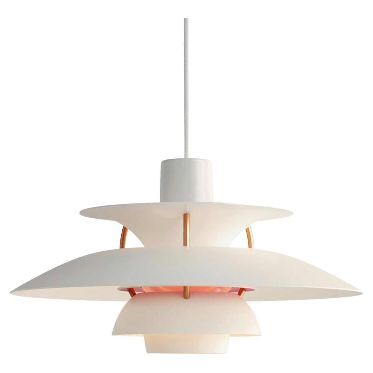 Poul Henningsen PH5 Mini Pendant in Modern White for Louis Poulsen For Sale