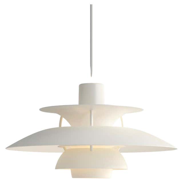 Poul Henningsen PH5 Mini Pendant in Modern White for Louis Poulsen For ...