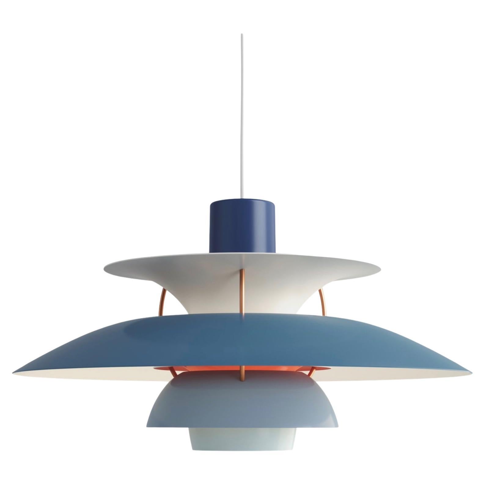 Poul Henningsen PH5 Pendant in Hues of Blue for Louis Poulsen