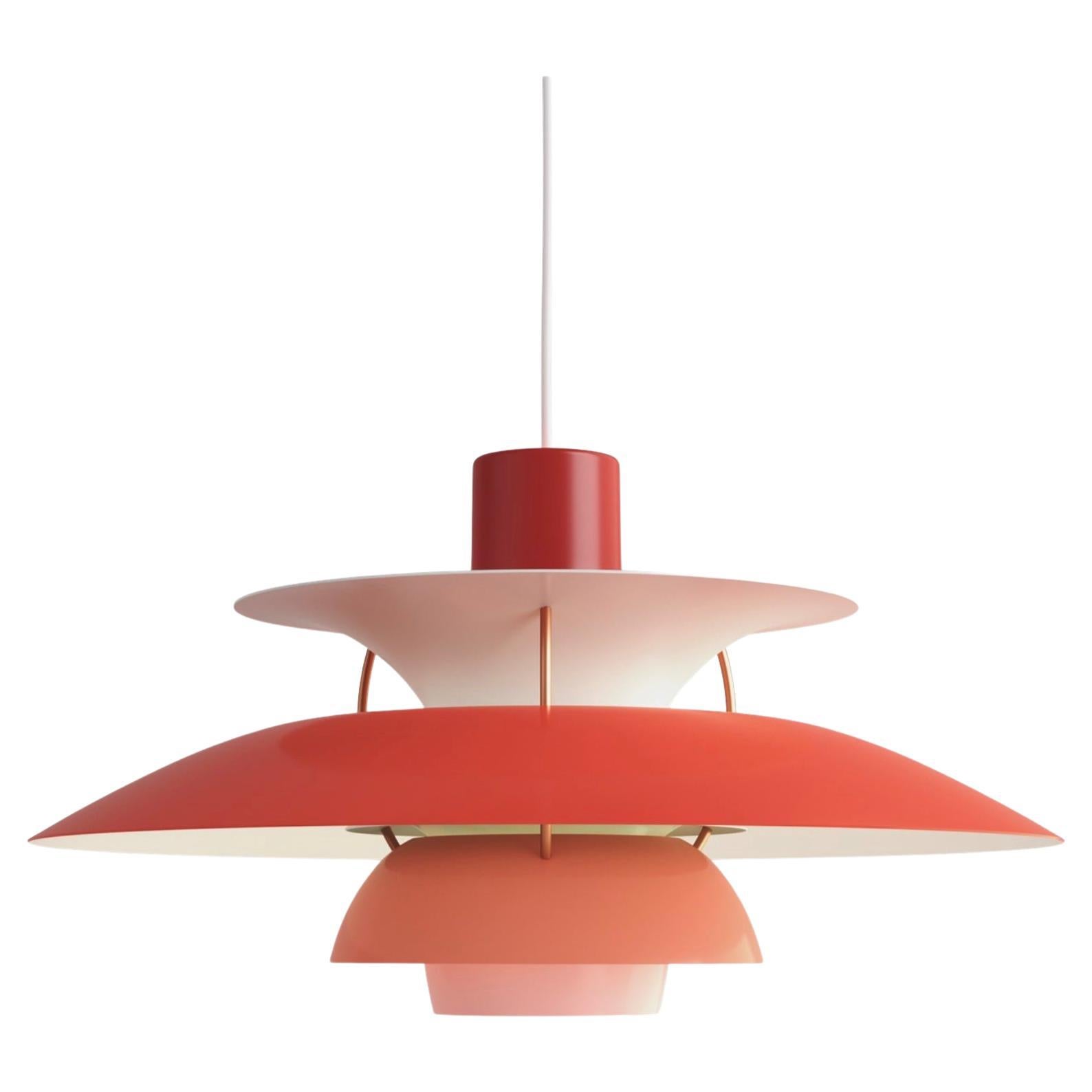 Colgante PH5 de Poul Henningsen en tonos rojos para Louis Poulsen