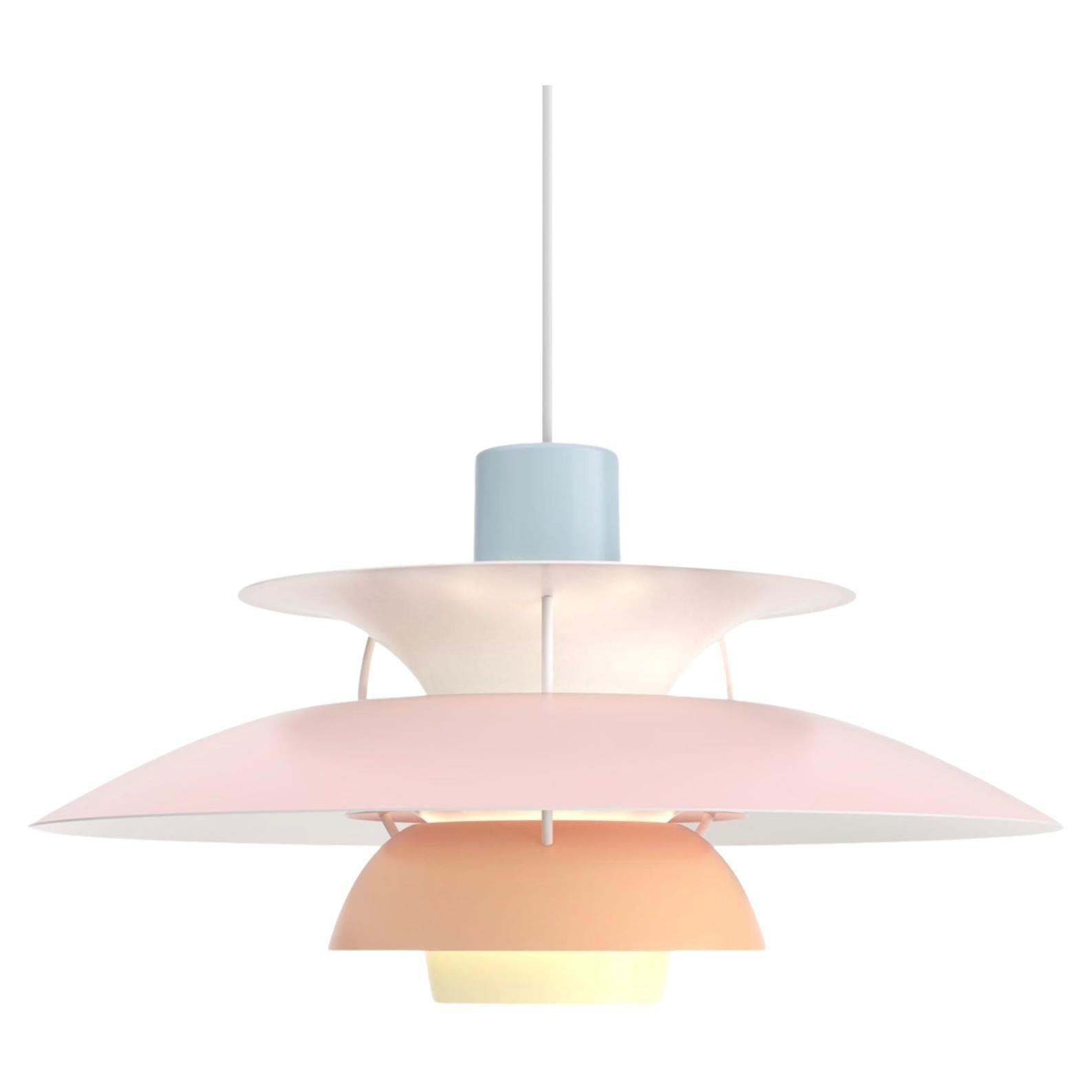 Poul Henningsen PH5 Pendant in Pastel Blue Pink and Peach for Louis Poulsen