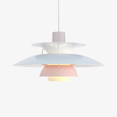 Poul Henningsen PH5 Pendelleuchte in Pastell-Austernblau und Rosa für Louis Poulsen