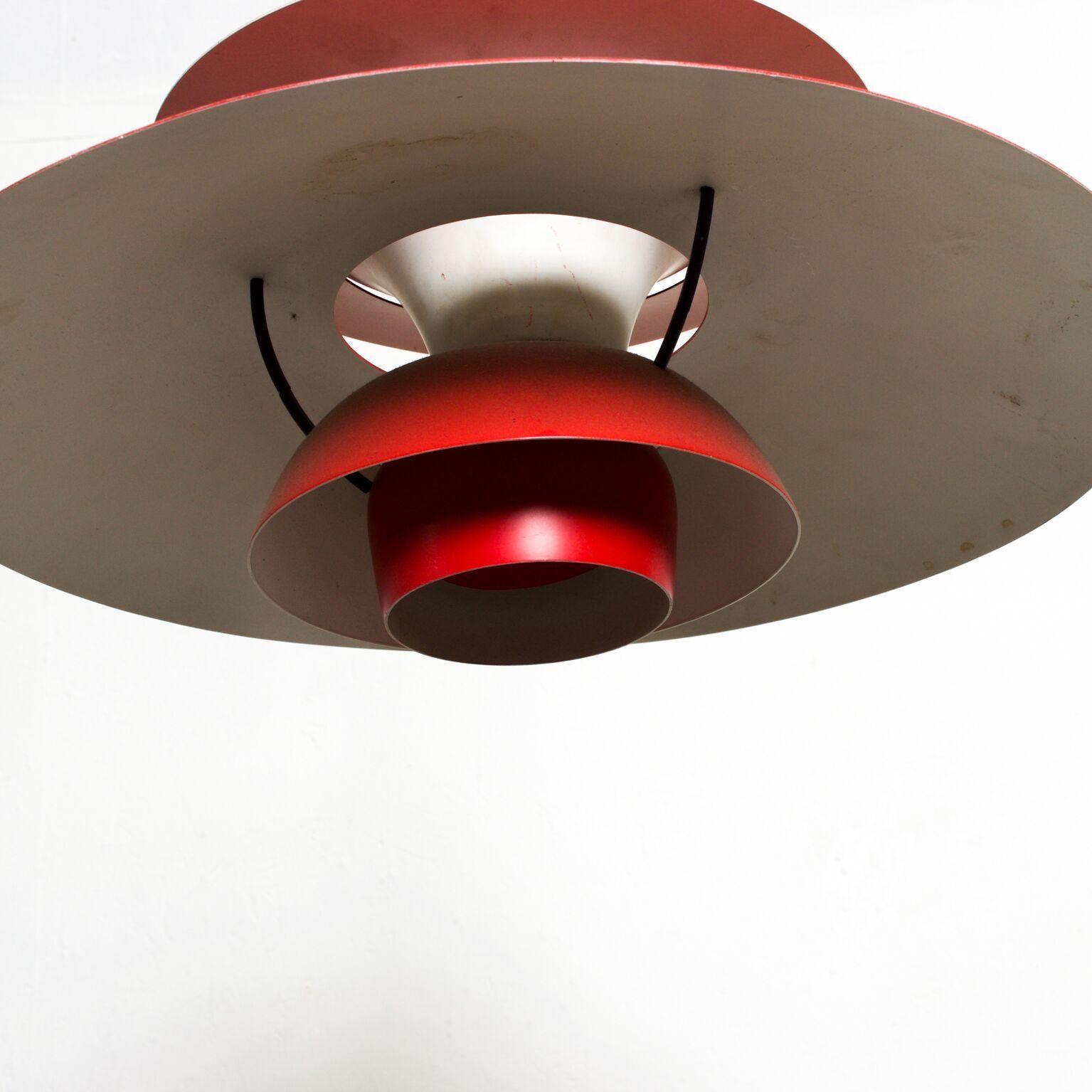 Danish Poul Henningsen PH5 Red Pendant Light Lamp Louis Poulsen Mid-Century Modern