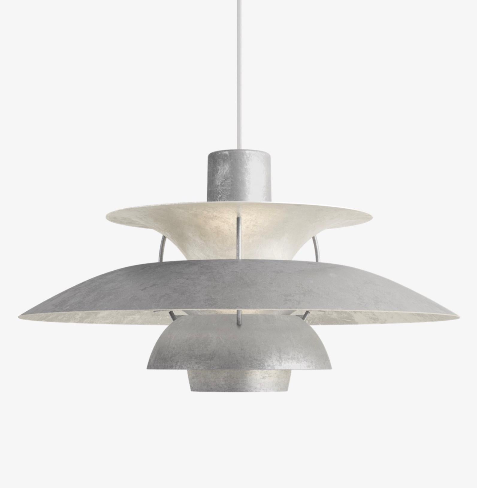 Poul Henningsen PH5 Retake in naked metal for Louis Poulsen. Designed in 1958. New, current production.

With a firm belief in recycling and upcycling, Louis Poulsen is continuously working on new ways of reusing products and materials. This