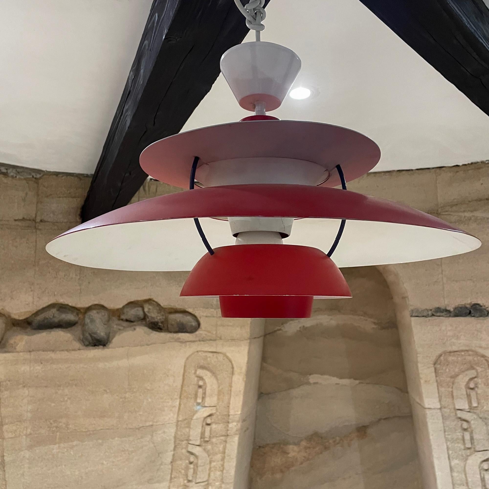 Poul Henningsen Red Lamp Iconic PH5 Pendant Light Louis Poulsen, Denmark, 1958 1