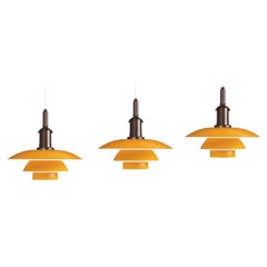 Juego de 3 colgantes Ph 3½-3 de Poul Henningsen en amarillo para Louis Poulsen