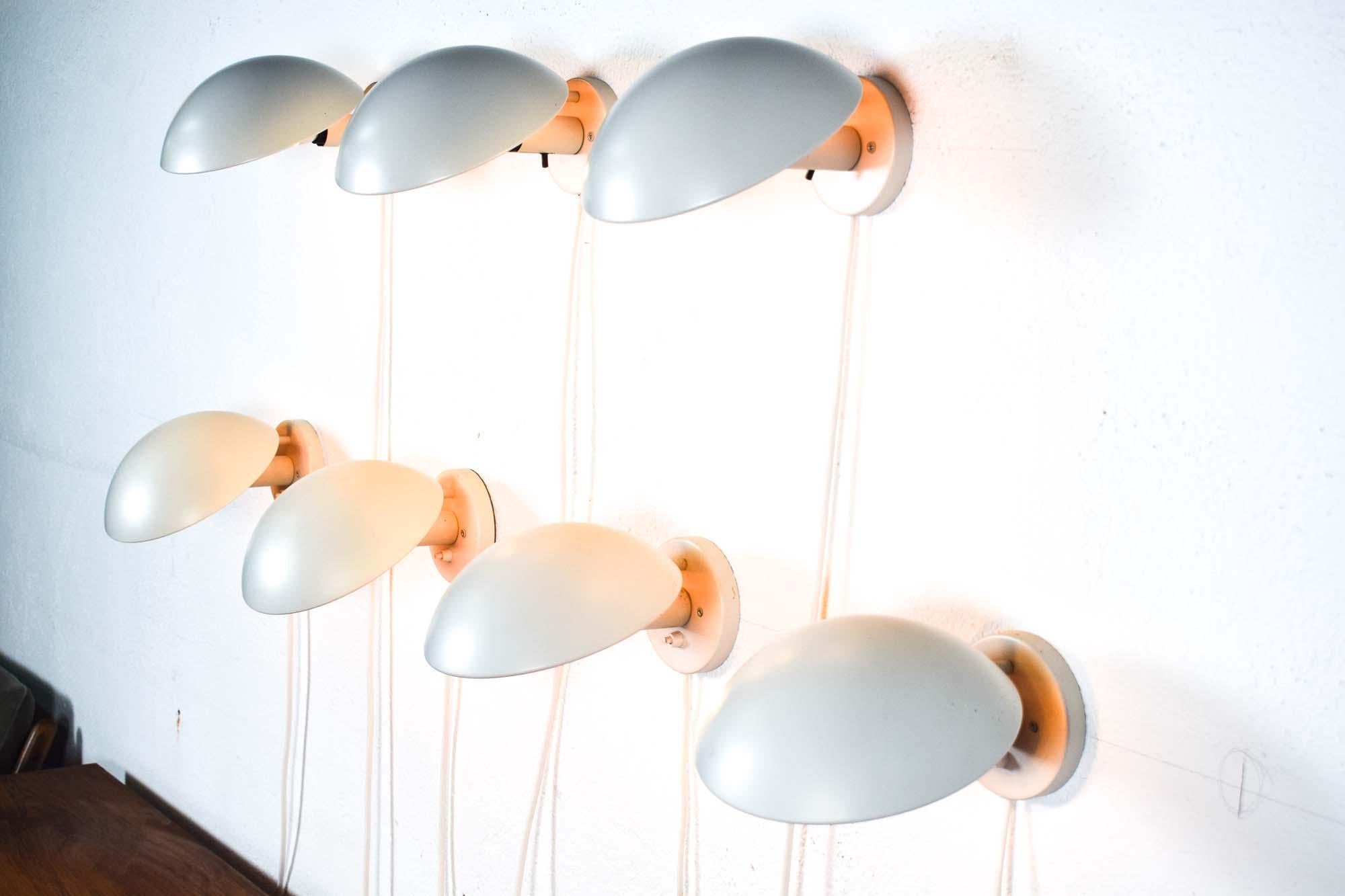 Poul Henningsen, Set of Seven PH Hat Wall Lamp, Louis Poulsen For Sale 1