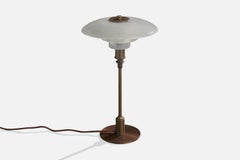 Poul Henningsen, Table Lamp, Brass, Glass, Denmark, 1930s