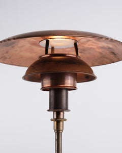 Poul Henningsen Table Lamp Model PH 3/2 with Copper Shades & Burnished Brass