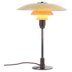 Poul Henningsen Table Lamp Model PH 3½/2½ with Yellow Metal Top Shade