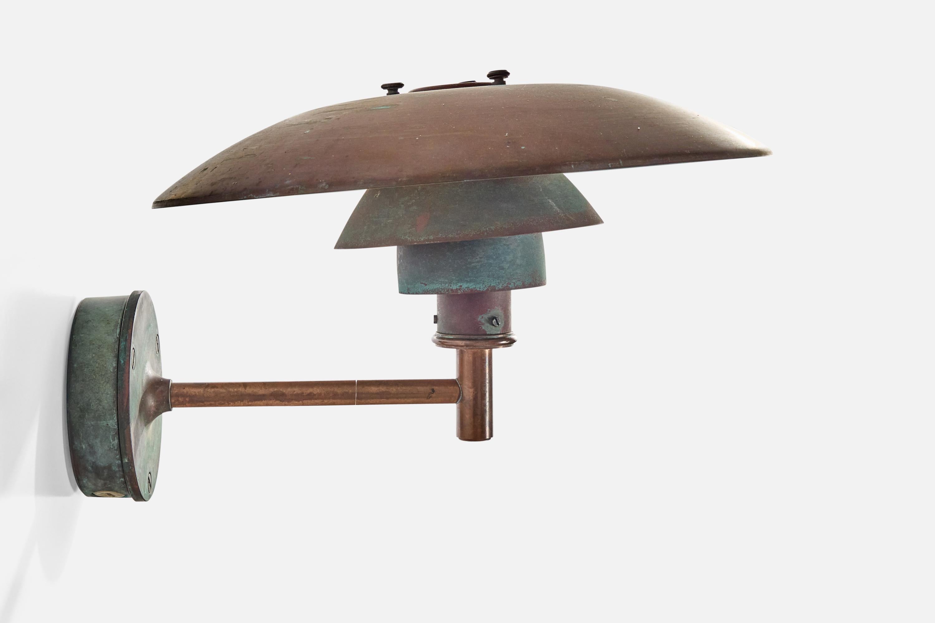 Poul Henningsen, Wall Lights, Copper, Denmark, 1950s For Sale 3