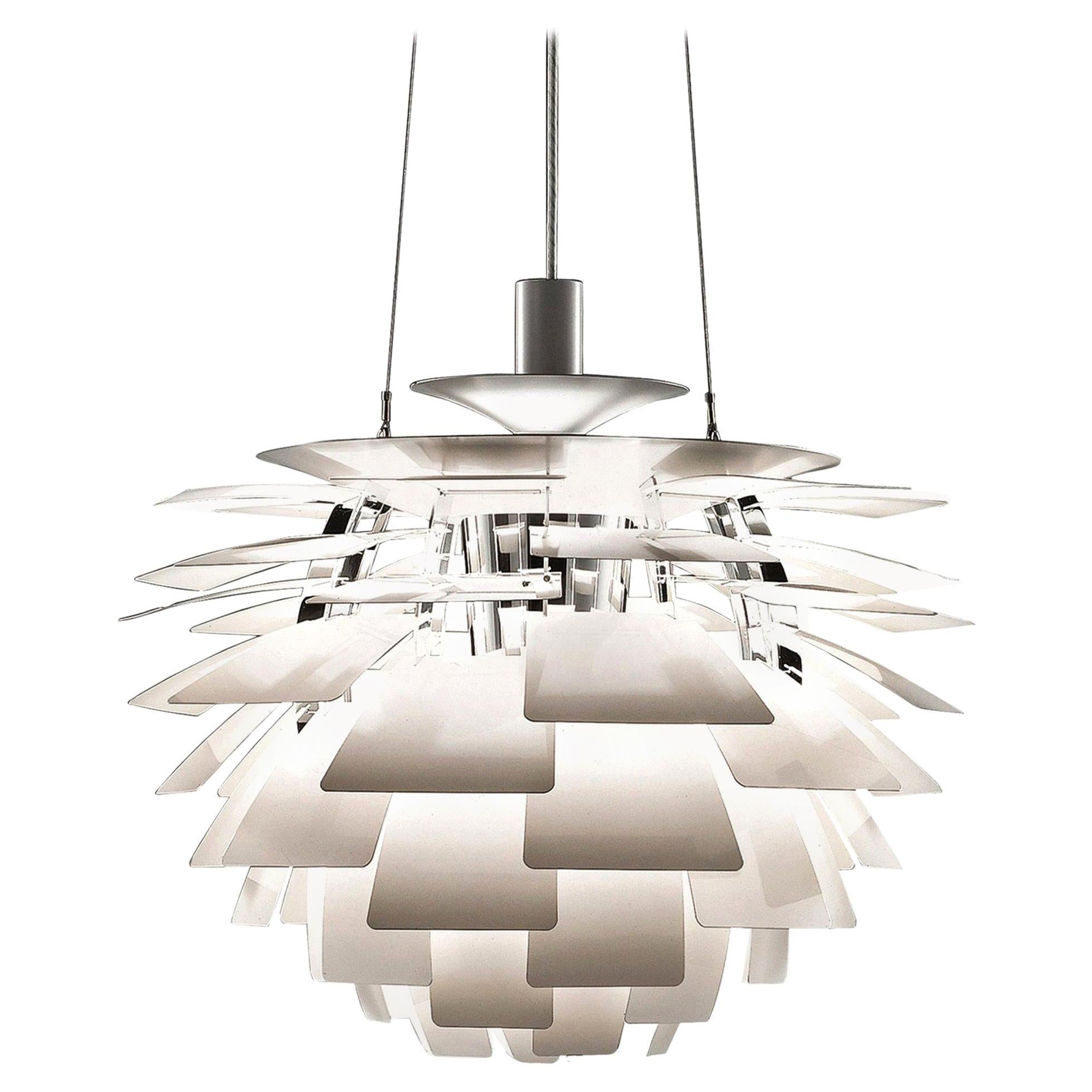 Poul Henningsen White PH Artichoke Chandelier for Louis Poulsen, Largest Model For Sale