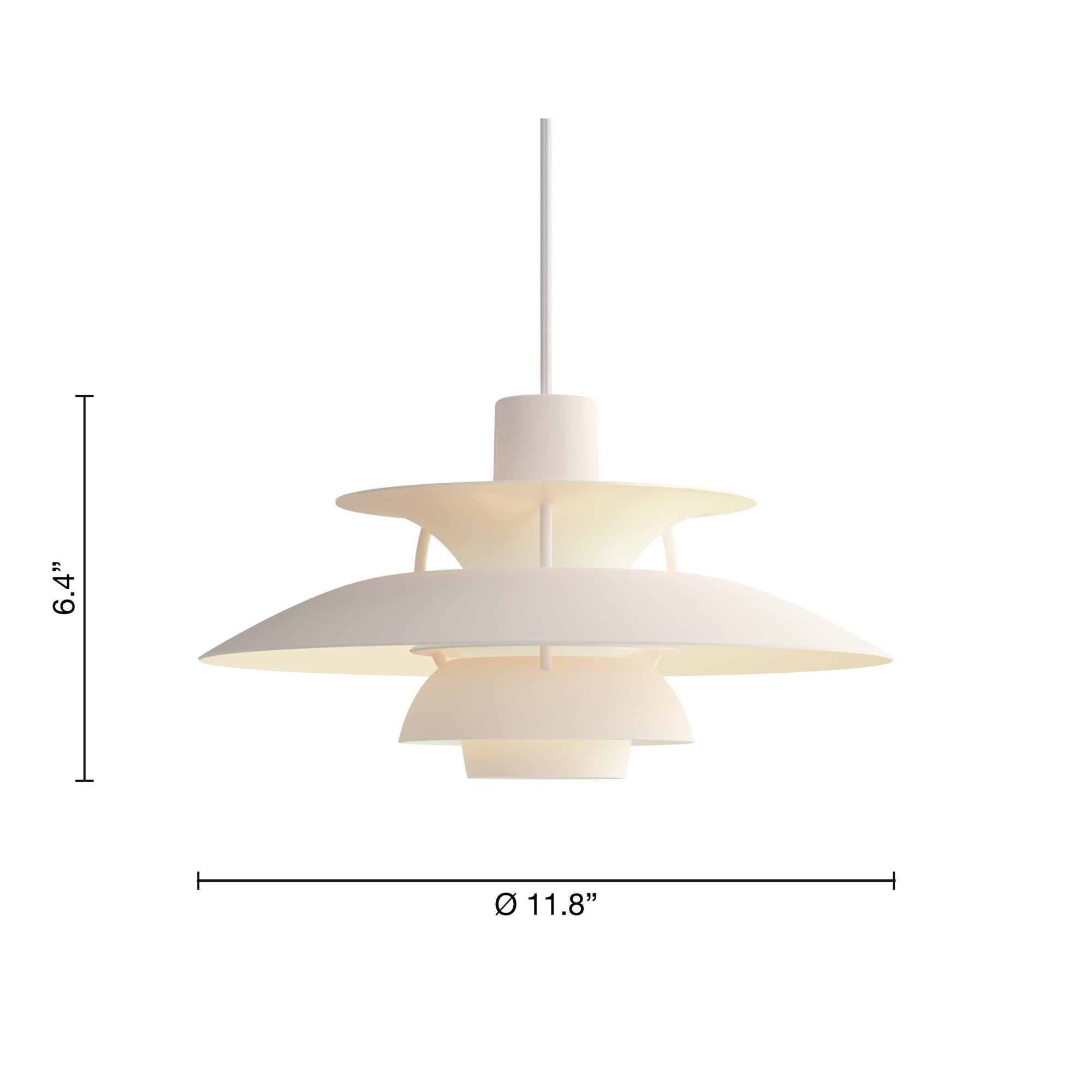 Poul Henningson 'Classic White' PH5 Mini Pendant for Louis Poulsen For Sale 3