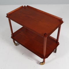 Poul Hundevad bar cart in partly solid teak, 1960's Denmark.
