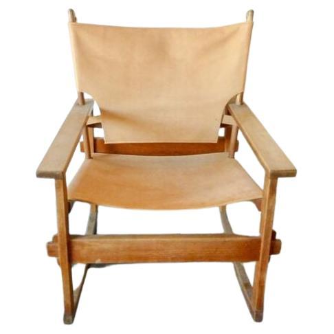 Poul Hundevad Cognac Leather Rocking Chair, 1950's