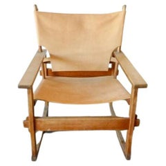 Vintage Poul Hundevad Cognac Leather Rocking Chair, 1950's